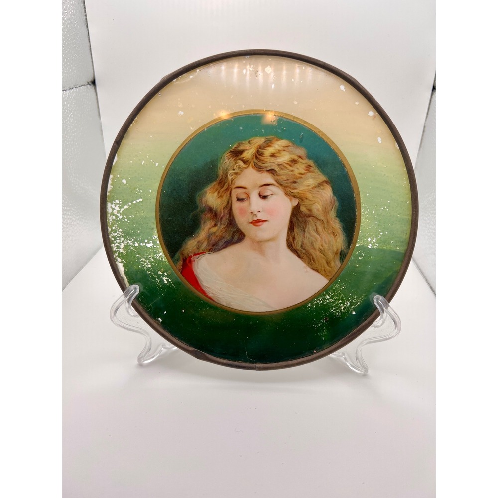 Unbranded Chimney Flue Cover 6.25in Green Good Antique Victorian Portrait